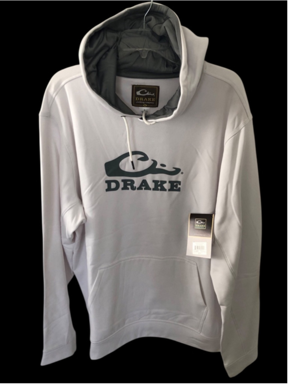 Drake Clothing Co Waterfowl Performance Stacked Logo Hoodie NWT Moisture Wick